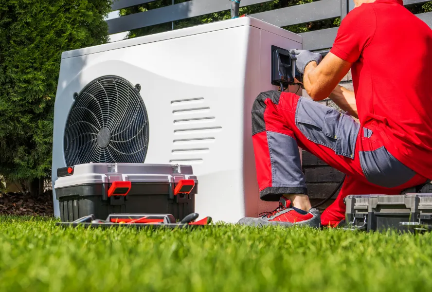 Residential cold-climate heat pump outdoor unit installed at a Orlando home